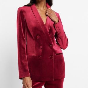 Express Women's Red Velvet Blazer